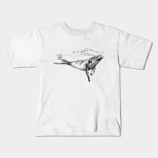 Blue Whale Art Kids T-Shirt